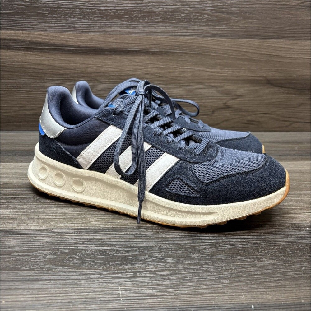Adidas Run 84 Men's 9.5 Navy White Cloudfoam Retro Sneakers IH8614